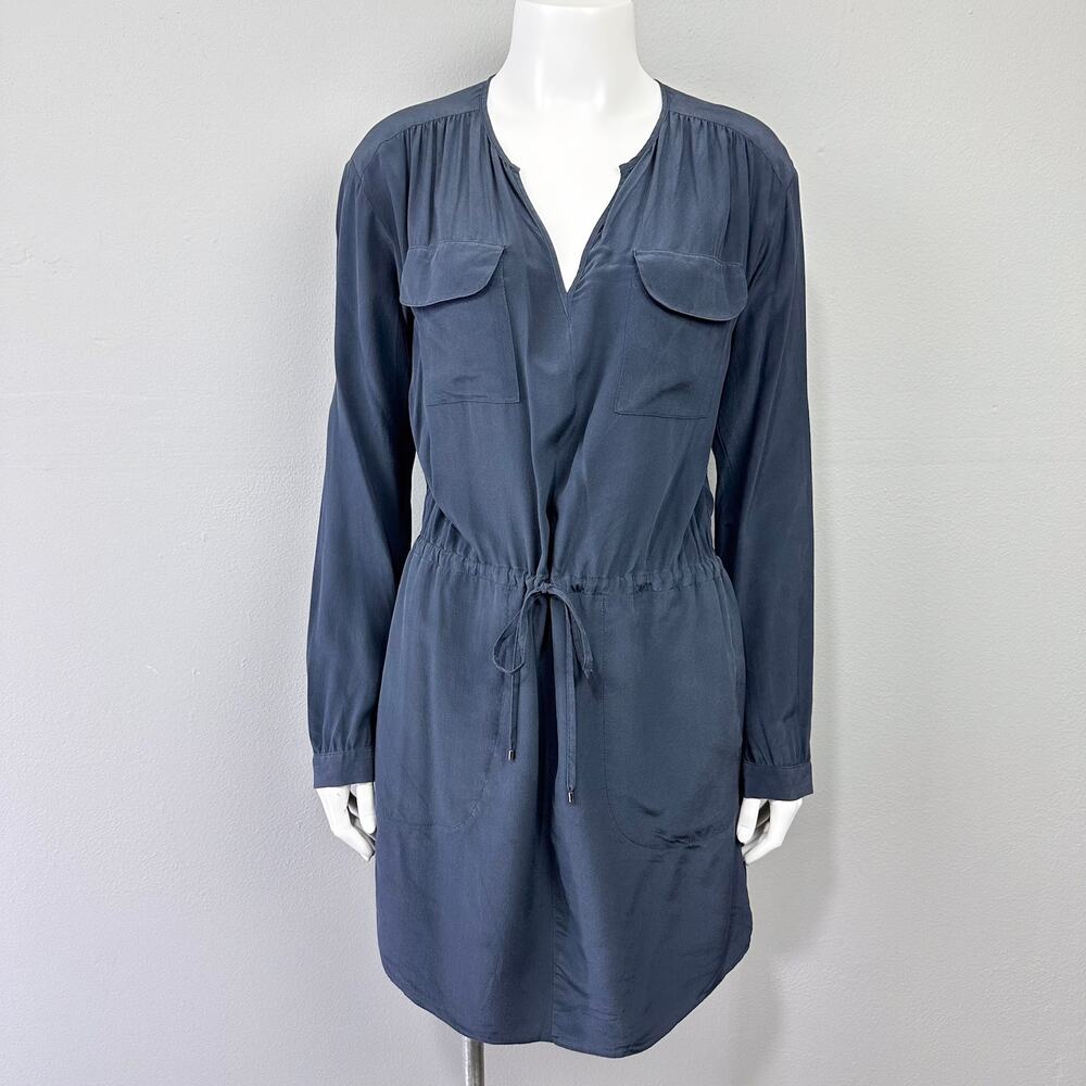 Rebecca Taylor Silk Dress Size 2 Minimalist Utility Shirt Career Artsy Workwear